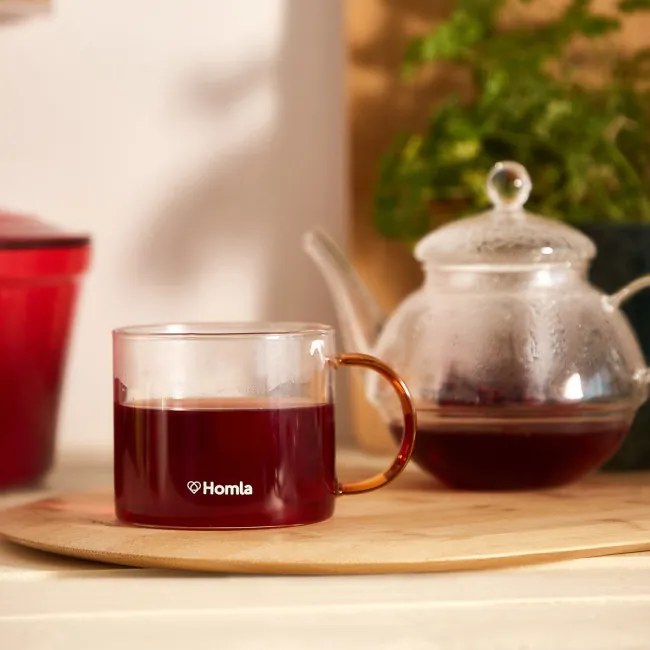 Hrnček GLOSSY s hnedým uškom 837079 440 ml