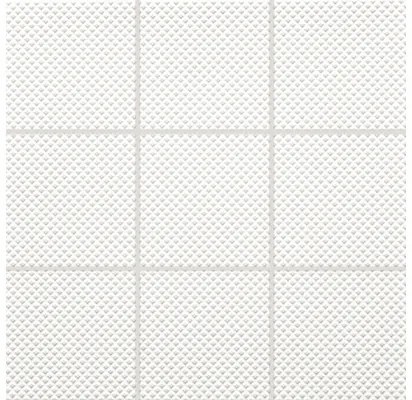 Jednofarebná dlažba biela matná 9,8x9,8 cm reliéfna GRS