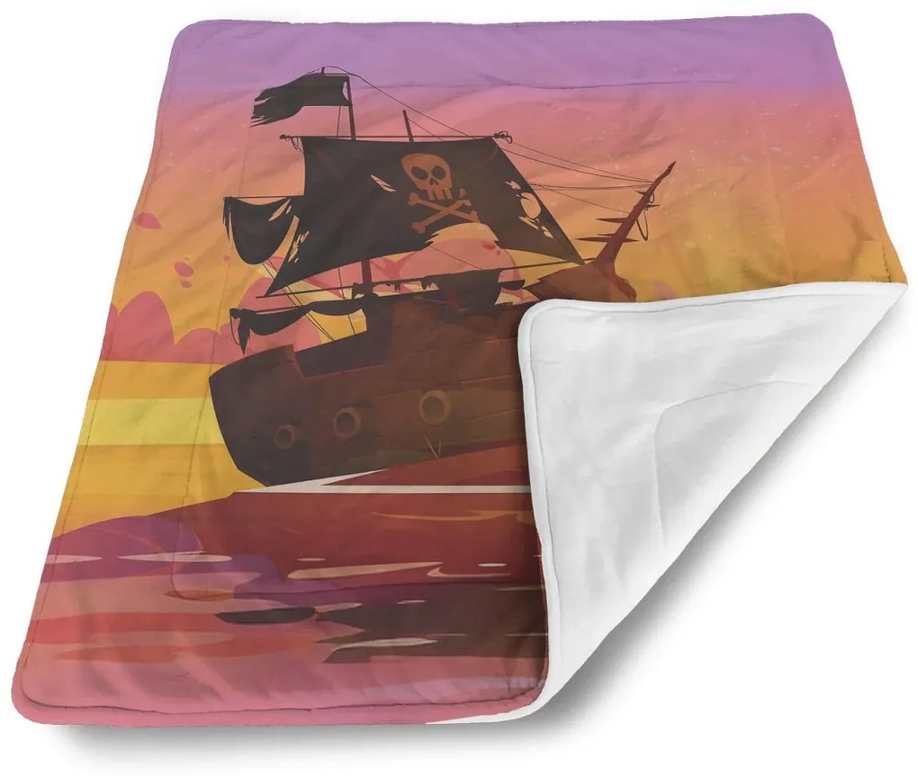 Sablio Deka pre bábätko Pirátska loď pri západe slnka - 80x100 cm