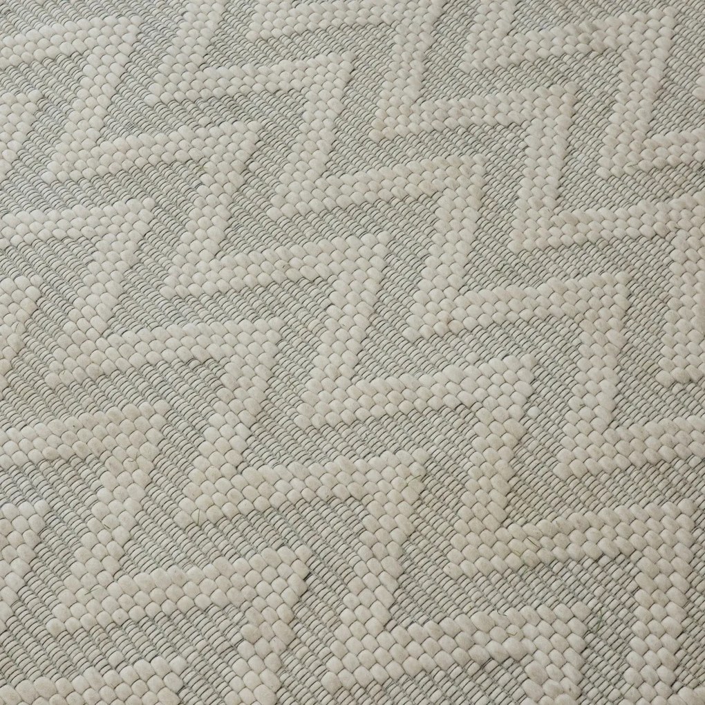 Kusový ručne tkaný koberec Woolen 5 White, 150x240, biela, obývacia izba, Asra