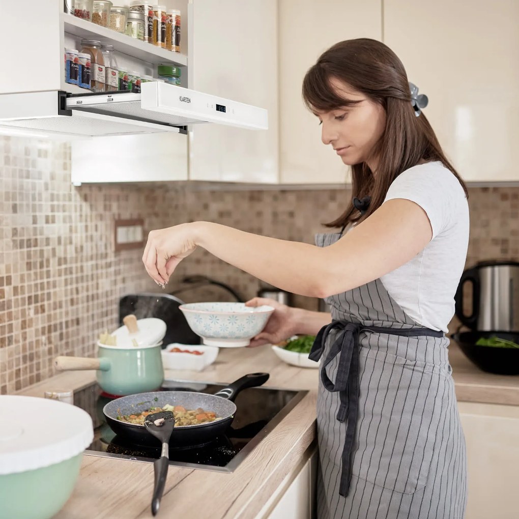 Klarstein Mariana Neo 60, plochý digestor, 60 cm, 640 m³/h, odsávanie vzduchu, LED