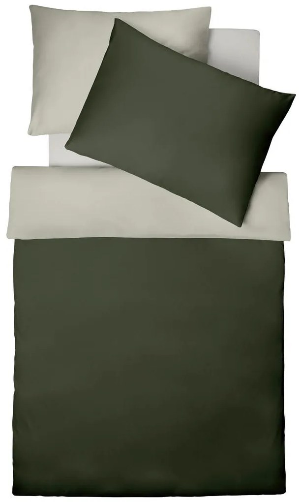XXXLutz POSTEĽNÁ BIELIZEŇ, flanel, zelená, béžová, 140/200 cm - Obliečky & plachty - 003273063201