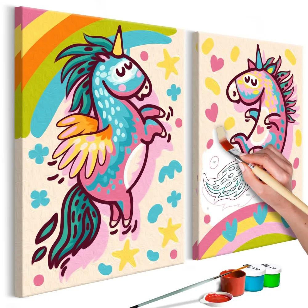 Maľovanie podľa čísiel - Chubby Unicorns 33x23