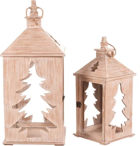 Set dvoch lampášov domček hnedý DA220 (2 ks)