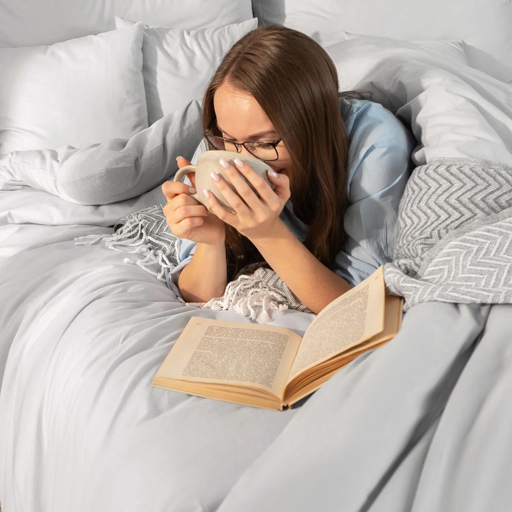 Goldea bavlnené posteľné obliečky - svetlo sivé 200 x 200 a 2ks 70 x 90 cm