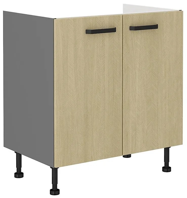 Kuchynská skrinka SCANDI jedľa/antracitová 80zl 2f bb