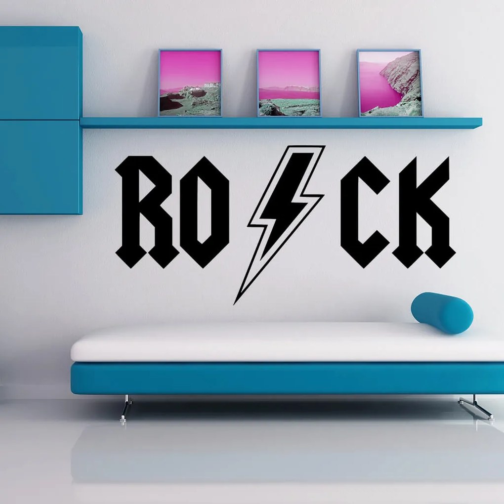 Veselá Stena Samolepka Rock Farba: fialová, Veľkosť: 100 x 50 cm