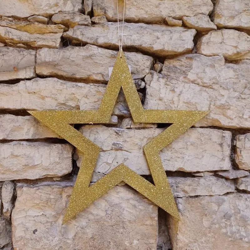 DECOLED Zlatá hviezda, dutá, 40 cm