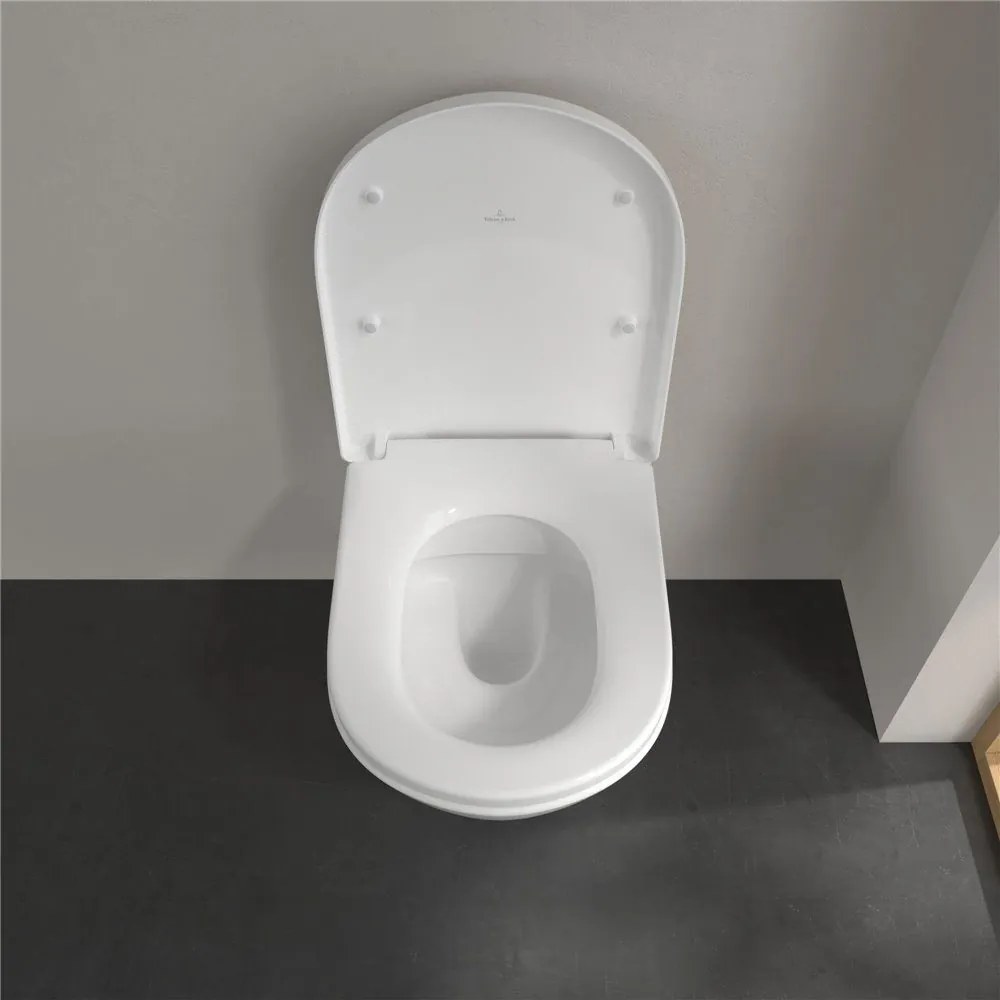 VILLEROY &amp; BOCH Subway 2.0 Comfort závesné WC s hlbokým splachovaním bez vnútorného okraja, 410 x 580 mm, biela alpská, s povrchom CeramicPlus, 4609R0R1