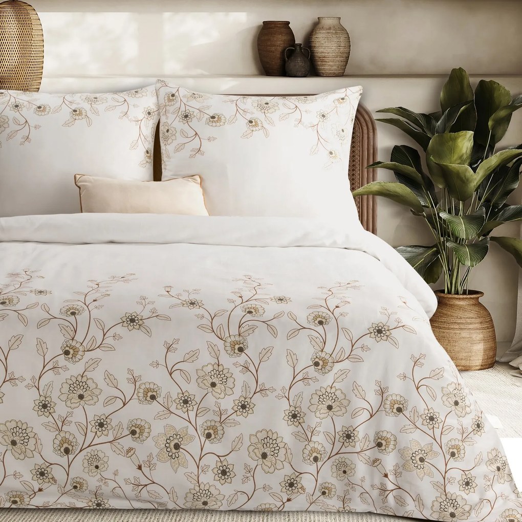 SATÉNOVÉ OBLIEČKY SPRING44 140X200 CM, 1 KS 70X80 CM KVETY