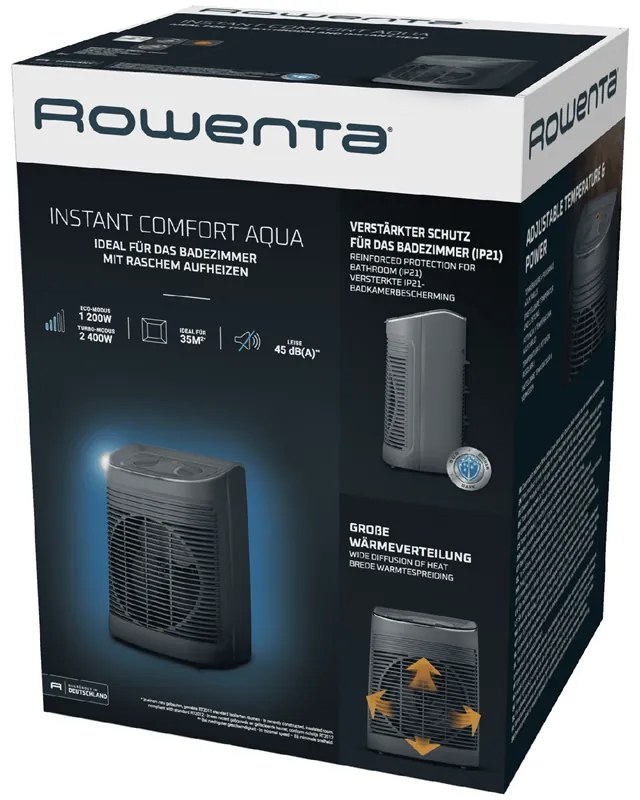 Teplovzdušný ventilátor Rowenta Instant Comfort Aqua SO6511F2 Tmavo šedý (použité)