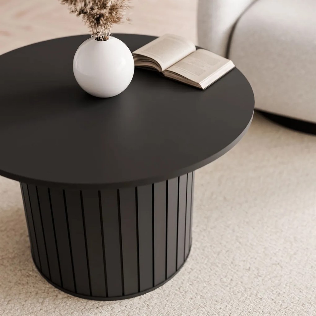 OKRÚHLY KONFERENČNÝ STOLÍK LANDRY ČIERNY 70 cm