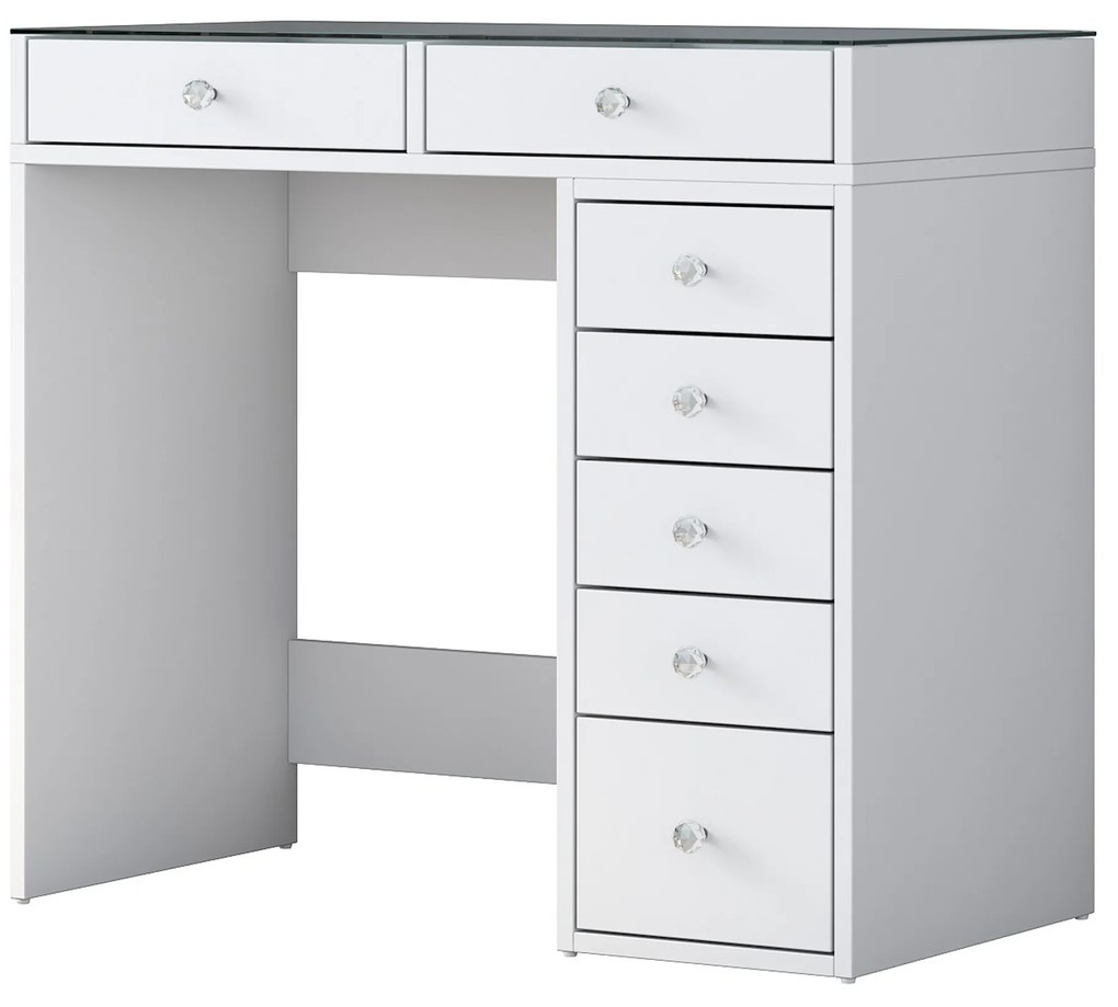 Toaletný stolík Melissa 02 biely/číry