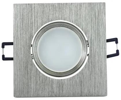 PLX LED podhľadové stropné osvetlenie MILIO, 6W, studená biela, 9x9cm, hranaté, strieborné