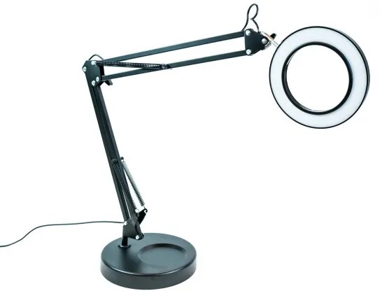 Brilagi - LED Stmievateľná stolná lampa s lupou LED/12W/5V 3000/4200/6000K čierna