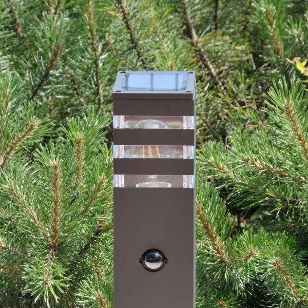 Vonkajšia lampa so senzorom TEKSAS 1xE27/12W/230V IP44 74 cm antracit