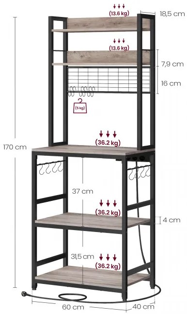 Kuchynský regál KKS037B02EU