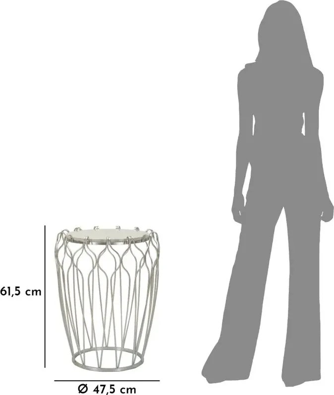 Odkladací stolík Hook 47 cm strieborný