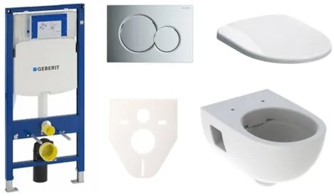 Cenovo zvýhodnený závesný WC set Geberit do ľahkých stien / predstenová montáž + WC Geberit Selnova SIKOGES3S2, 1 ks