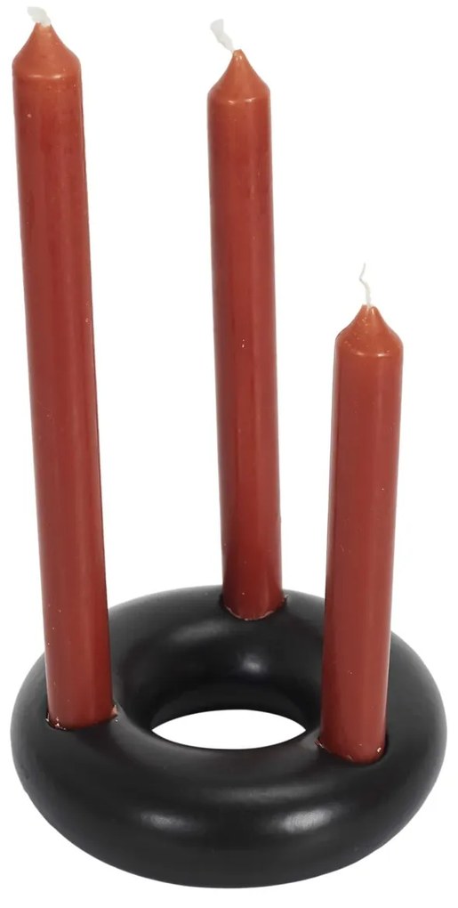 Svietniky The home deco factory SUPPORT 3 BOUGIES NOIR M24