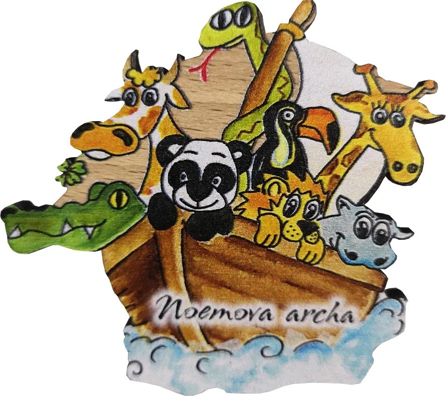 AMADEA Drevený magnet Noemova archa 6 cm