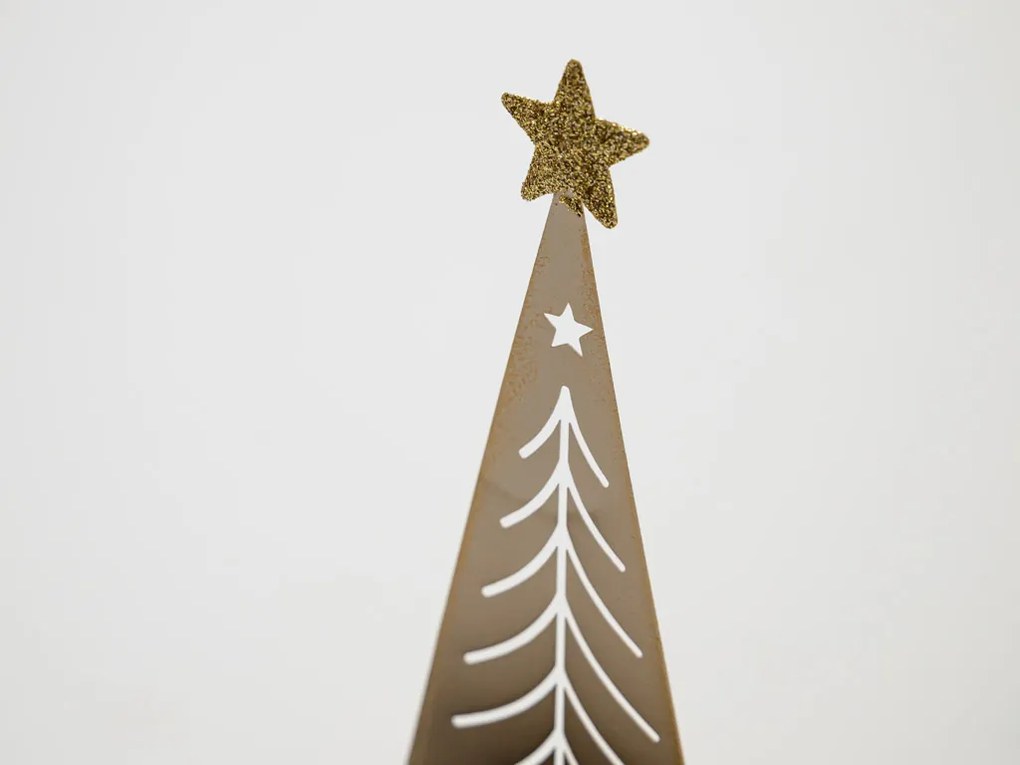 Vianočný kovový svietnik CHRISTMAS TREE 18 cm zlatý