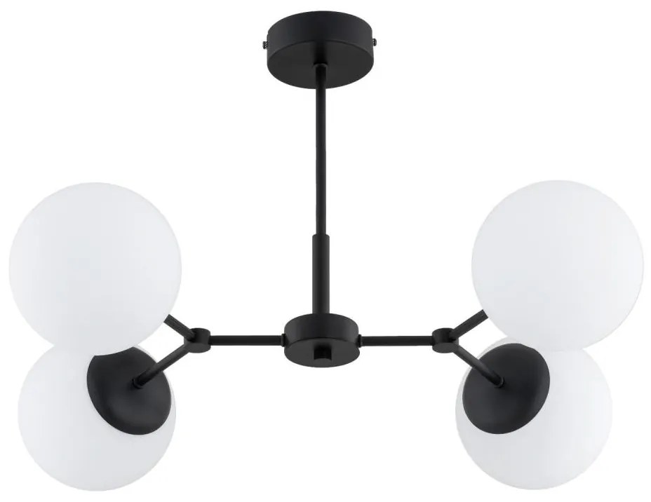 Luster na tyči FOTON 4xE14/10W/230V čierna