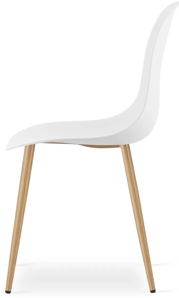 Jedálenský set 1 + 4, stôl RAMOD biela/dekor dub + stolička OSAKA biela