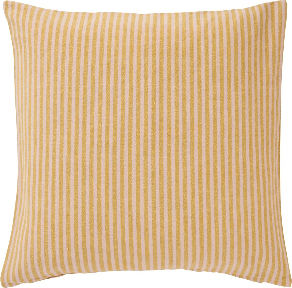 Ib Laursen Povlak na polštář Linea Mustard / Light Pink stripes 45 × 45 cm