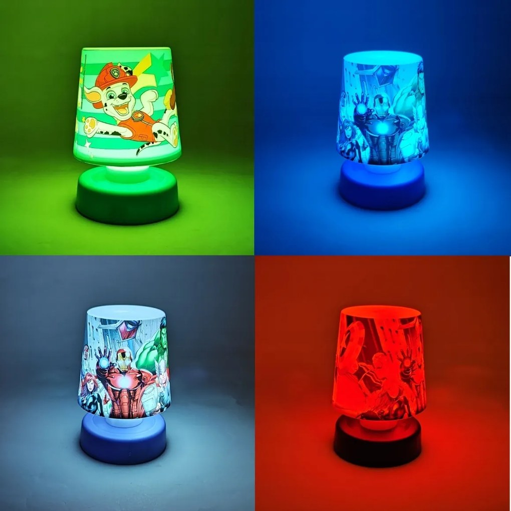 LED detská nočná lampička MINNIE 11 cm fialová