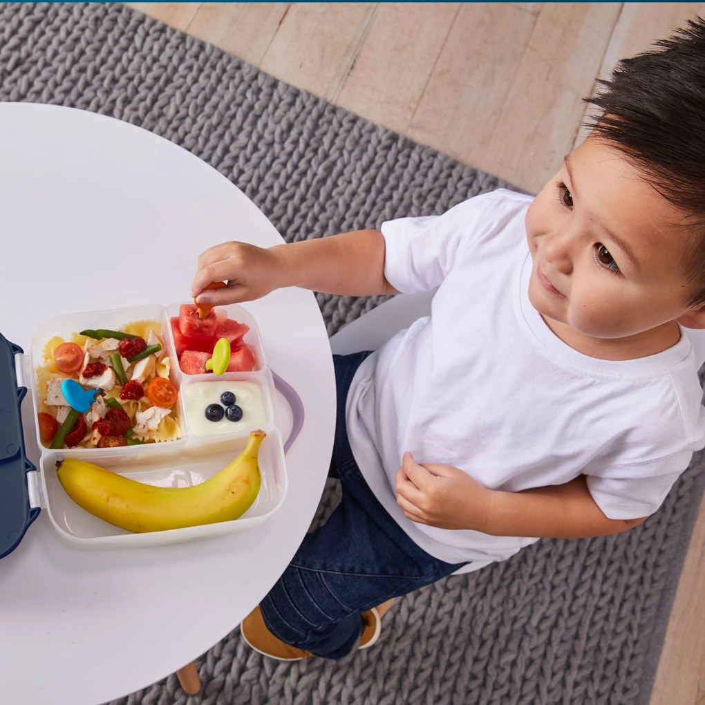 Desiatový box veľký - indigo/ružový