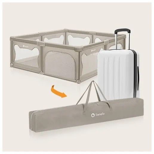 Lionelo - Hracia ohrádka WILLOW XL béžová