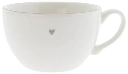 Soup Bowl White /edge Grey Sm 13 cm