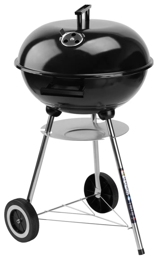 Záhradný gril na drevené uhlie RUND čierny