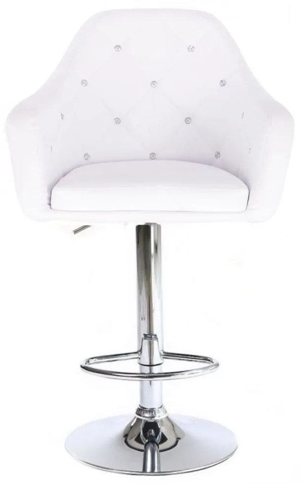 LuxuryForm DESIGN Barová stolička ROMA na striebornom tanieri - biela
