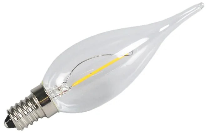 Sada 5 E14 LED vláknových sviečkových žiaroviek BXS35 1W 100LM 2200K