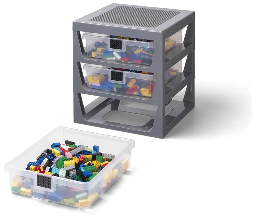 Sivý organizér s 3 zásuvkami LEGO® Storage