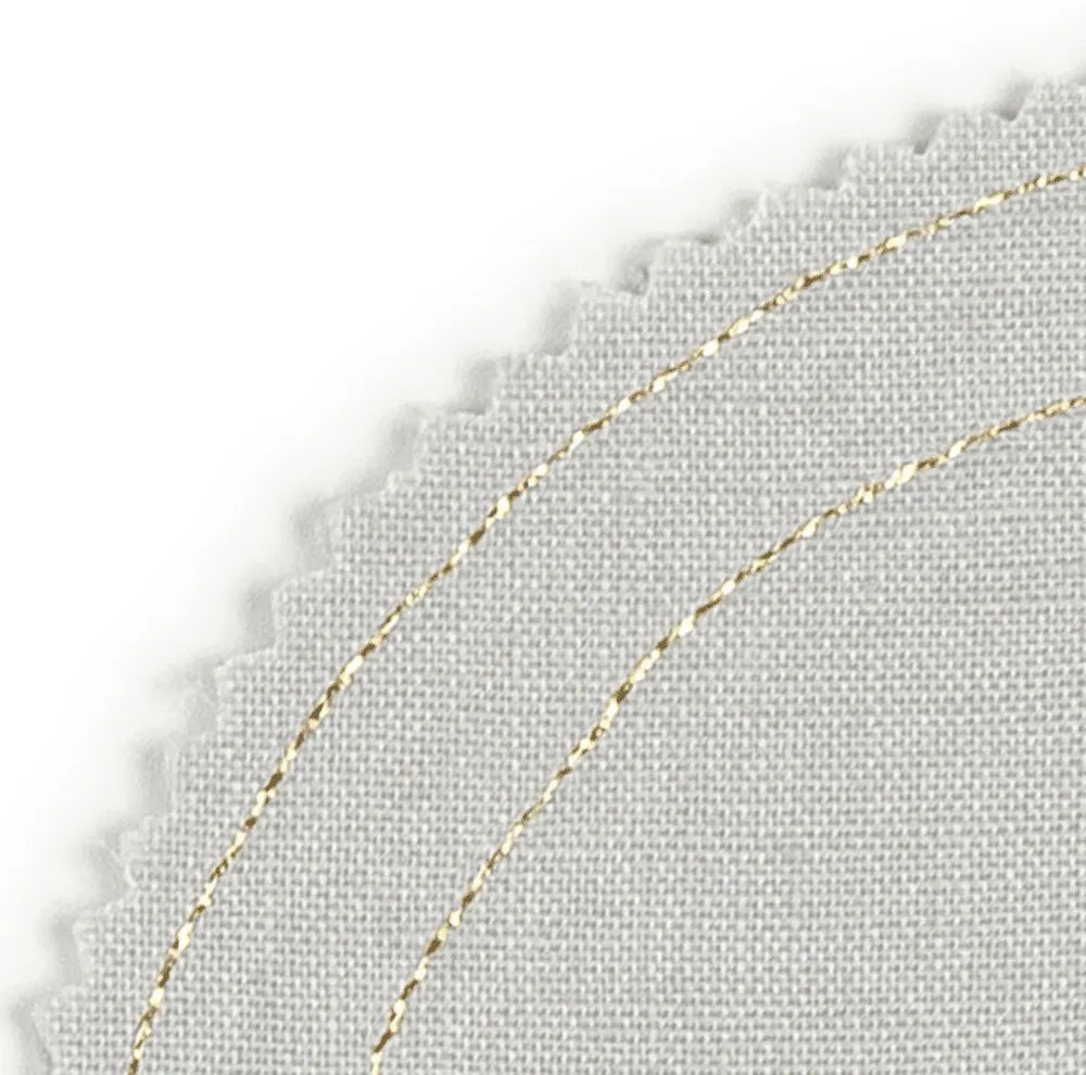 Ľanové prestieranie myška svetlosivá so zlatom 39x35cm