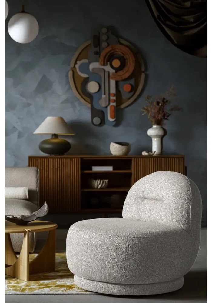 Svetlosivé kreslo Ovo – Miuform