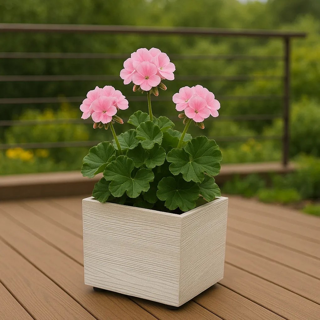 Kvetináč MADERA SQUARE ECO WOOD 38,5 cm , bielyECO