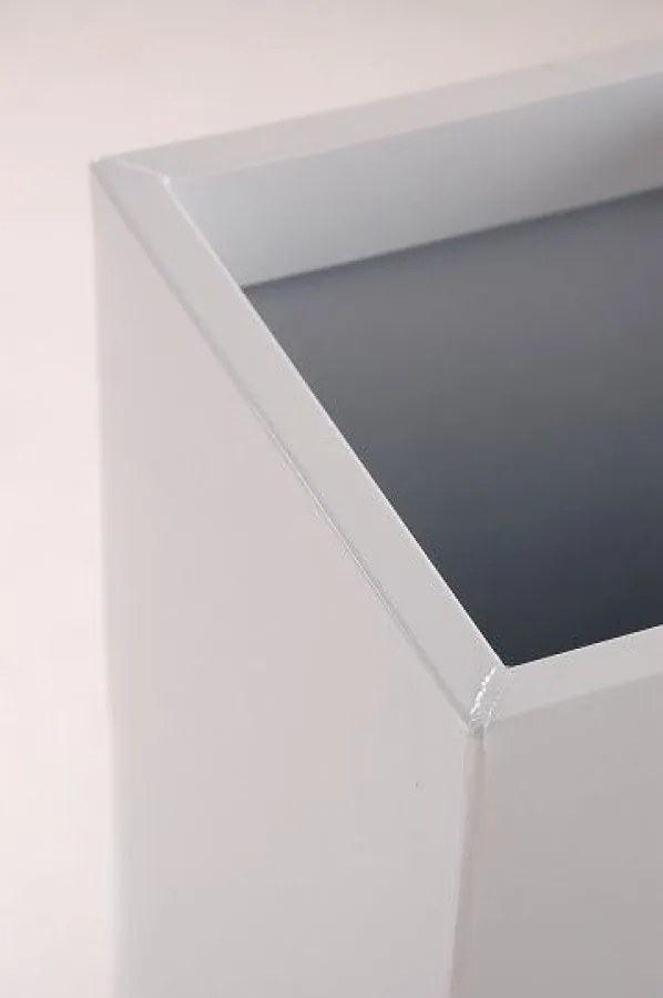 Kvetináč BLOCK, pozink, výška 100 cm, biely, vr. zavlaž. systému