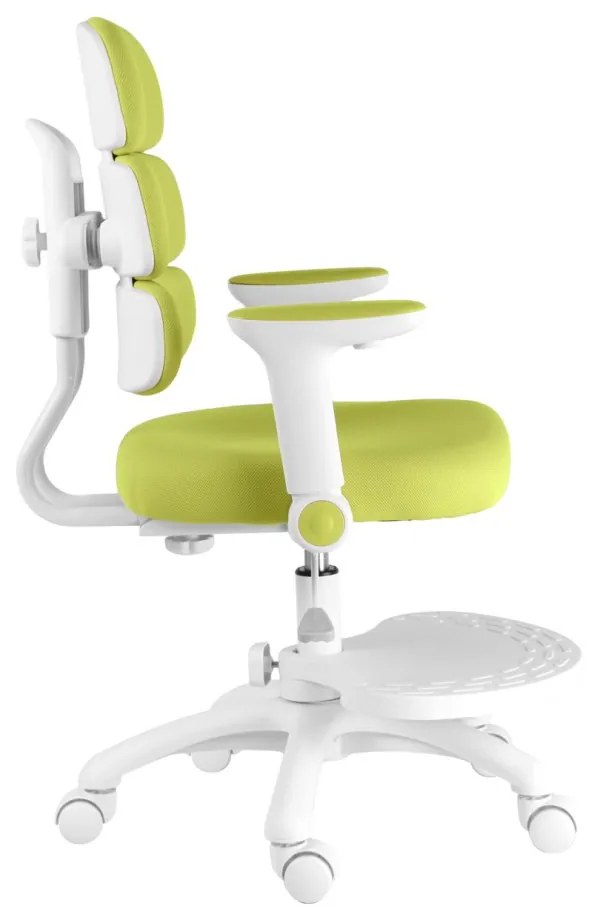 Detská rastúca stolička Neoseat KIDDY THREE — látka, prateľný poťah, zelená