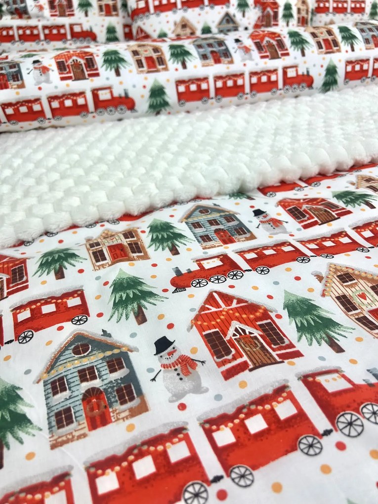 INTERMEDIC SK Posteľná obliečka Vianočná Dedinka 140x200/70x90 cm
