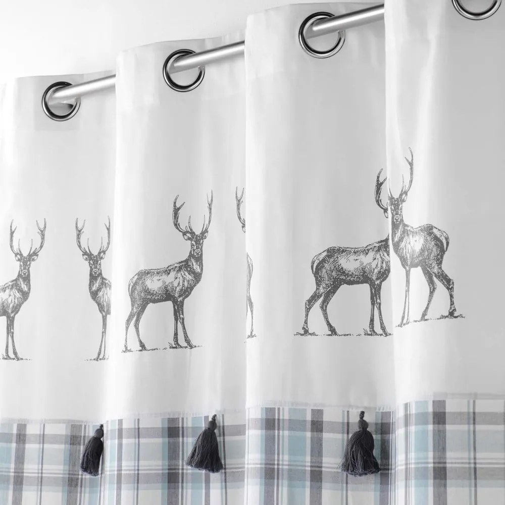 Bielo-modrý záves 140x240 cm Megeve – douceur d'intérieur