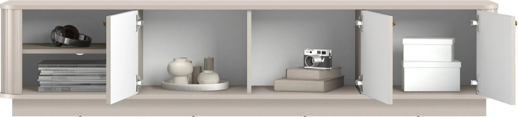 TV skrinka Vesper 3D 187 cm - kašmír / zlaté úchytky