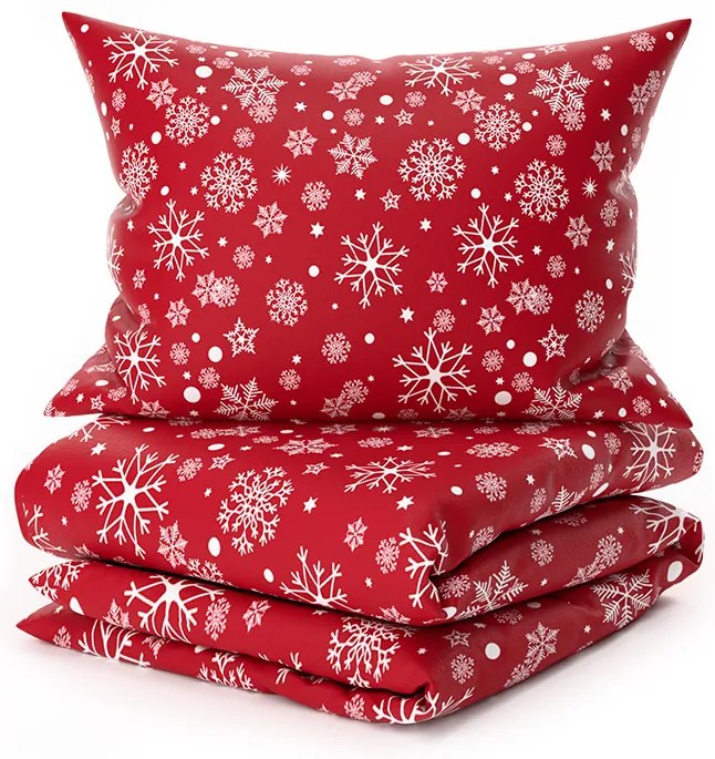 Obliečky mikroplyš SNOWFALL červené Rozmer obliečky: 80 x 80 cm | 135 x 200 cm