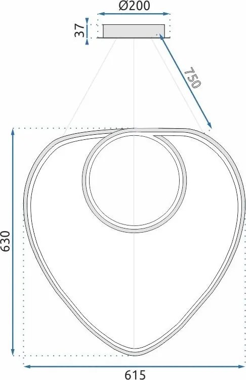 Stropné LED svietidlo HAZELNUT 70W - čierne + ovládač