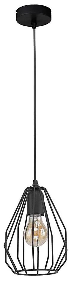 Luster na lanku BRYLANT BLACK 1xE27/60W/230V