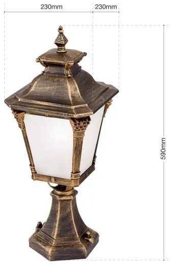 Orion - Vonkajšia lampa AIKO 1xE27/60W/230V 59 cm IP23 bronz/patina