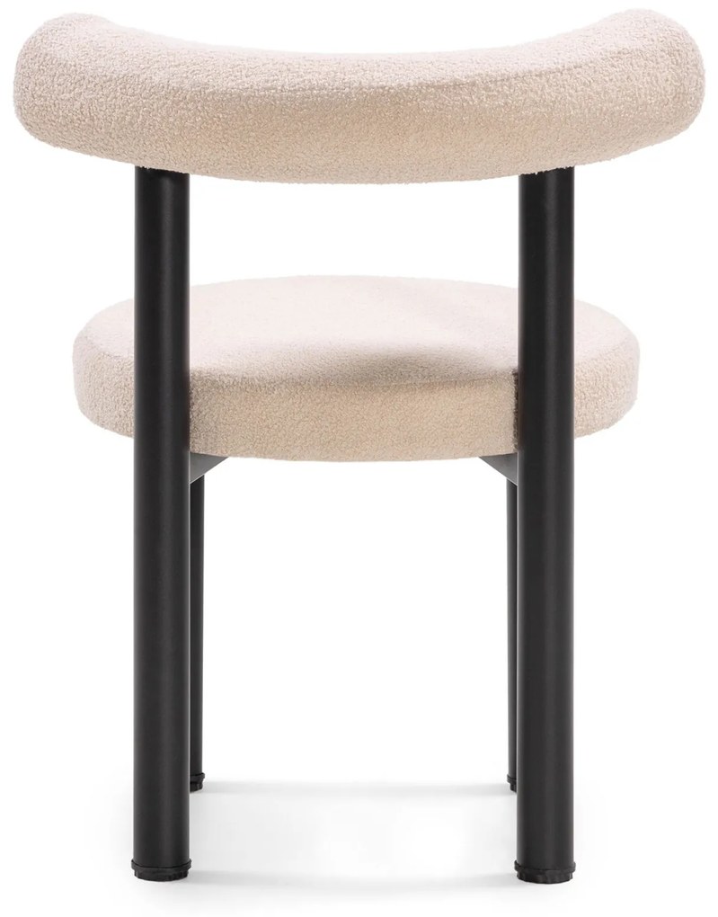 Jídelní židle PEDRO bouclé světle béžová/černá